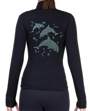 Fitted Skating Fleece Jacket with Rhinestones R159